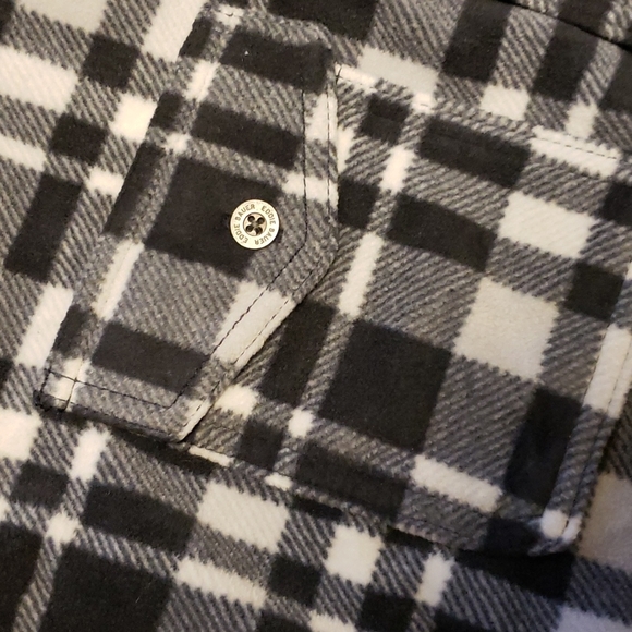 NWT Eddie Bauer black/white plaid microfleece XL shirt - Picture 2 of 3